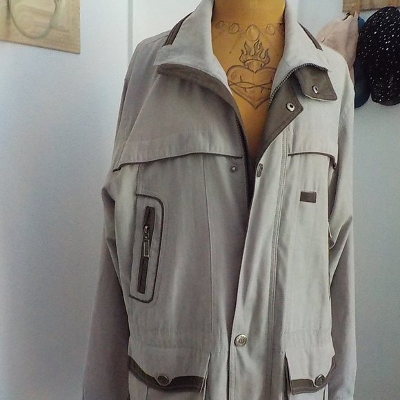 Mian Classic Taupe Micro Satin Jacket - Picture 2 of 11